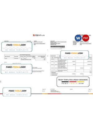 Indonesia DBS Digibank statement, Word and PDF template, 2 pages Indonesia DBS Digibank statement, Word and PDF template, 2 pages