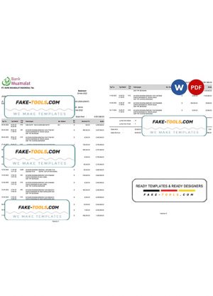 Indonesia Muamalat bank statement, Word and PDF template, 2 pages Indonesia Muamalat bank statement, Word and PDF template, 2 pages