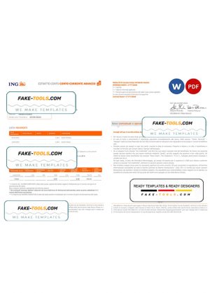 Italy ING bank statement Word and PDF template, 2 pages Italy ING bank statement Word and PDF template, 2 pages