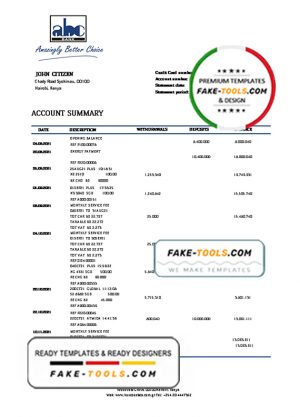 Kenya ABC Bank proof of address statement template in Word and PDF format, .doc and .pdf format Kenya ABC Bank proof of address statement template in Word and PDF format, .doc and .pdf format