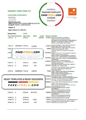 Nigeria GTBank bank statement template in .xls and .pdf file format Nigeria GTBank bank statement template in .xls and .pdf file format