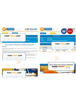 Pakistan JS bank e-statement, Word and PDF template, 3 pages Pakistan JS bank e-statement, Word and PDF template, 3 pages