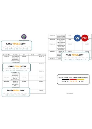Pakistan Meezan bank statement Word and PDF template, 2 pages Pakistan Meezan bank statement Word and PDF template, 2 pages