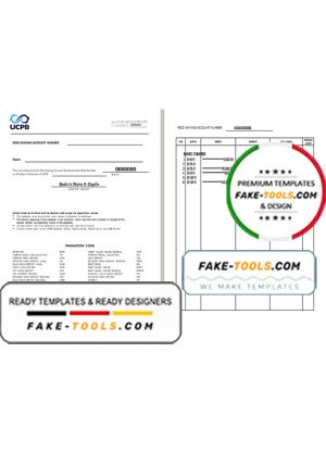 Philippines The United Coconut Planters Bank (UCPB) passbook template in .doc and .pdf file format