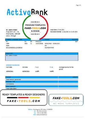 Portugal Activobank S.A. bank statement in Word and PDF format Portugal Activobank S.A. bank statement in Word and PDF format
