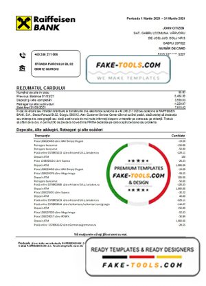 Romania Raiffeisen bank statement template in Excel and PDF format (in Romanian language) Romania Raiffeisen bank statement template in Excel and PDF format (in Romanian language)