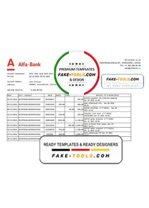 Russia Alfa bank proof of address statement template in Word and PDF format Russia Alfa bank proof of address statement template in Word and PDF format