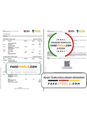 Singapore DBS bank proof of address statement template in Word and PDF format, 4 pages Singapore DBS bank proof of address statement template in Word and PDF format, 4 pages