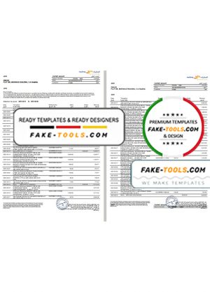 UAE Mashreq bank statement template in Word and PDF format, 3 pages