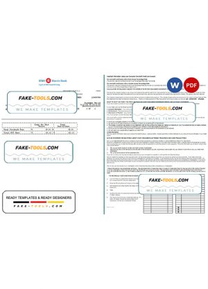 USA BMO Harris bank statement Word and PDF template, 3 pages