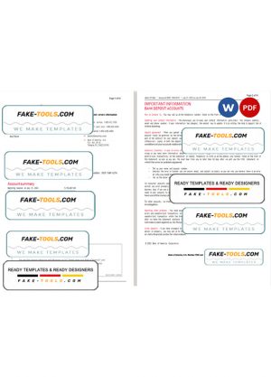 USA Bank of America bank statement Word and PDF template (10 pages), version 5