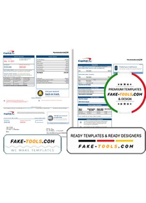 USA Capital One bank statement template in Word and PDF format (2 pages) version 3