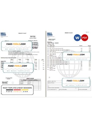 USA Navy Federal bank statement, Word and PDF template, 9 pages