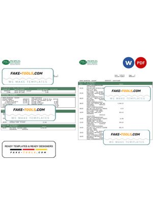 USA Peoples Bank Midwest (PBM) bank statement Word and PDF template, 5 pages