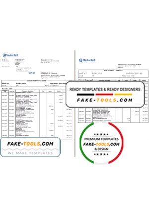 Uganda Stanbic bank statement template in Word and PDF format (3 pages)