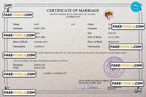 Andorra marriage certificate PSD template, completely editable