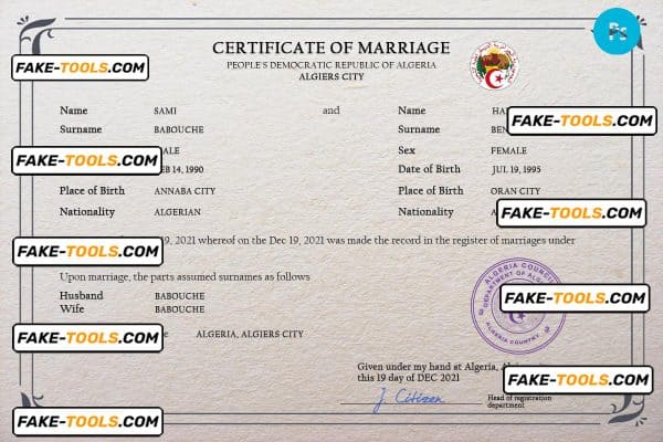Andorra marriage certificate PSD template, completely editable