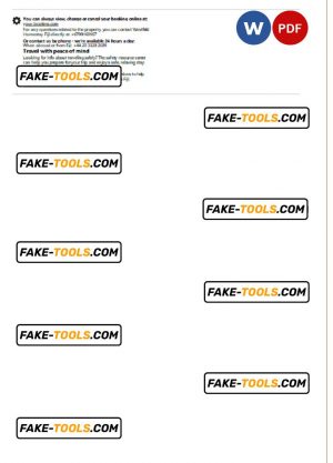 Fiji hotel booking confirmation Word and PDF template, 2 pages
