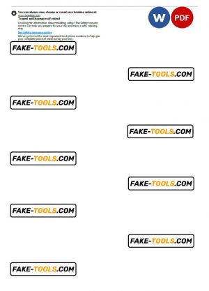 Iceland hotel booking confirmation Word and PDF template, 2 pages