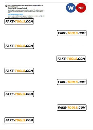 Kiribati hotel booking confirmation Word and PDF template, 2 pages