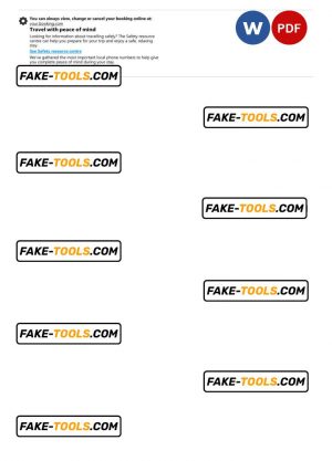 Libya hotel booking confirmation Word and PDF template, 2 pages