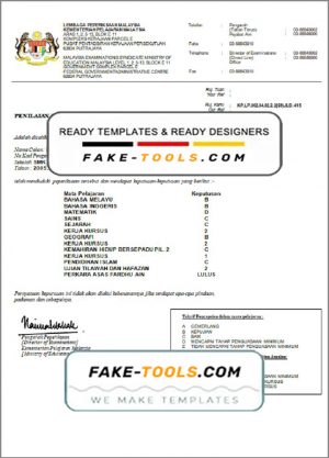 Malaysia Ministry of Education certificate template in Word and PDF format