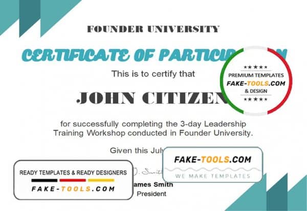 USA Business School Certificate template in Word and PDF format