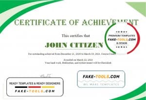 USA Certificate of Achievement template in Word and PDF format