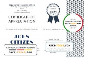USA Customer Appreciation Certificate template in Word and PDF format, version 2