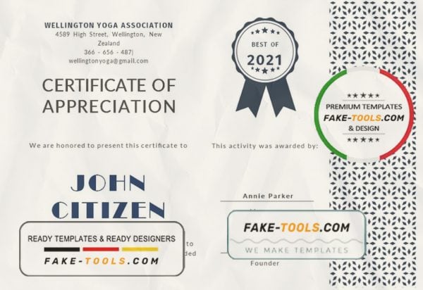 USA Customer Appreciation Certificate template in Word and PDF format, version 2