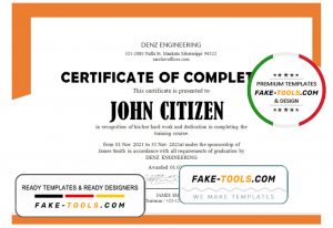 USA Denz Engineering Internship Certificate template in Word and PDF format