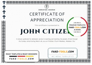 USA Pastor Appreciation certificate template in Word and PDF format