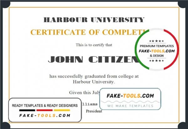 USA Recognition Certificate template in Word and PDF format