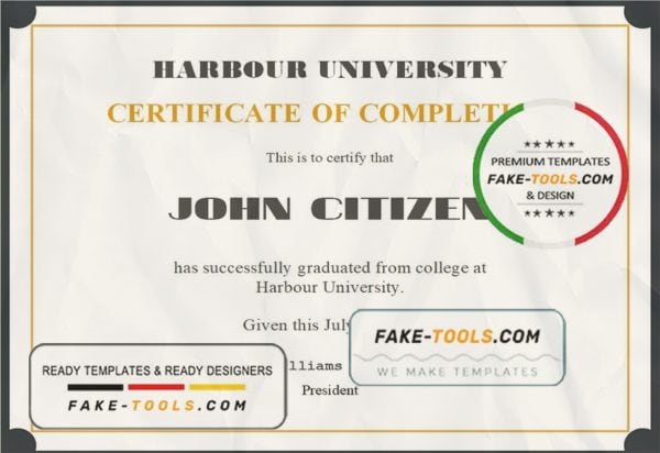 USA Recognition Certificate template in Word and PDF format