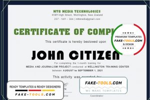USA Training certificate template in Word and PDF format