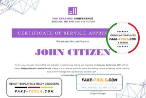 USA Volunteer certificate template in Word and PDF format