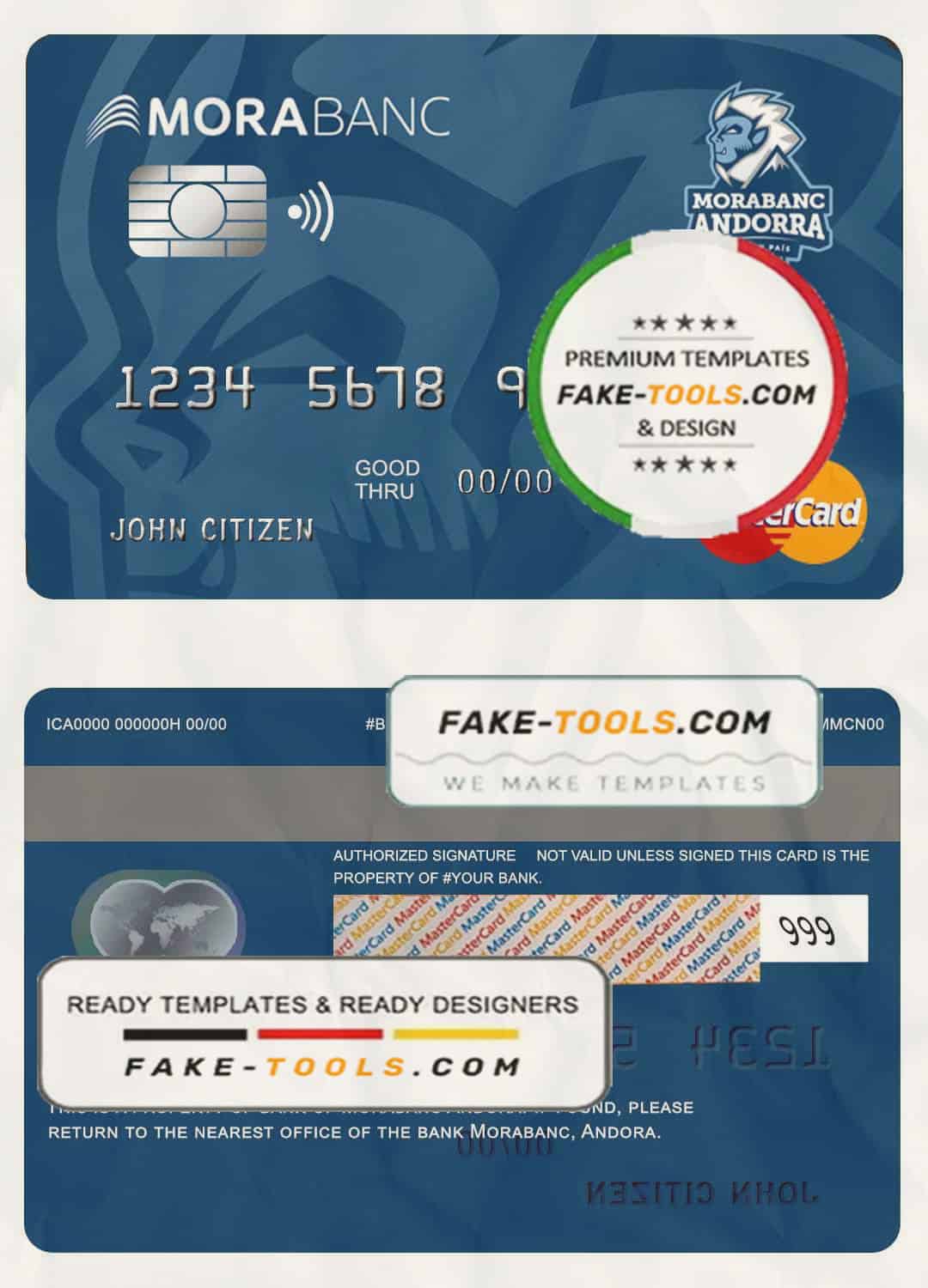 Andorra Morabank mastercard template in PSD format, fully editable Andorra Morabank mastercard template in PSD format, fully editable