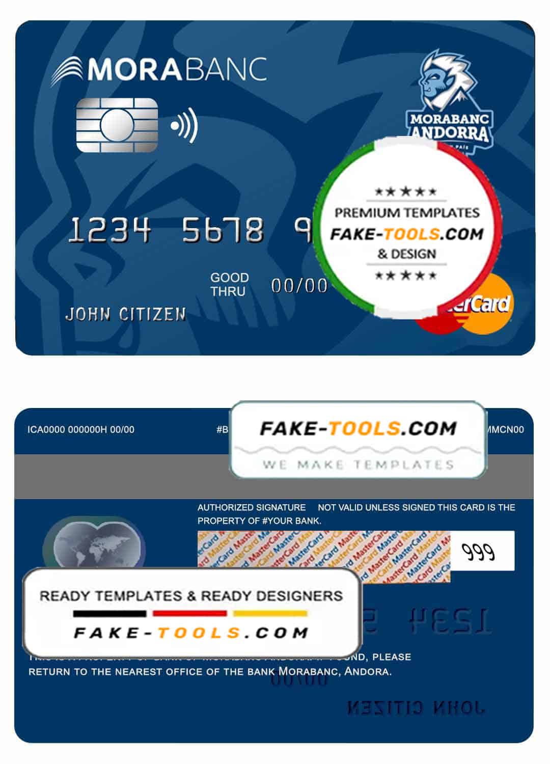 Andorra Morabank mastercard template in PSD format, fully editable Andorra Morabank mastercard template in PSD format, fully editable