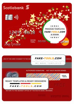 Bahamas Scotia bank mastercard template in PSD format, fully editable Bahamas Scotia bank mastercard template in PSD format, fully editable