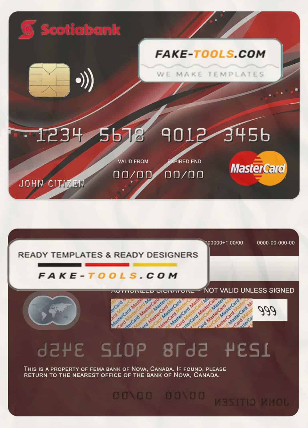 Canada Nova bank mastercard template in PSD format, fully editable Canada Nova bank mastercard template in PSD format, fully editable