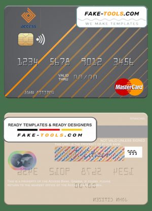Gambia Access Bank mastercard template in PSD format