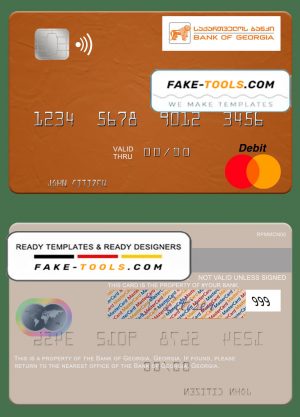 Georgia Bank of Georgia mastercard template in PSD format