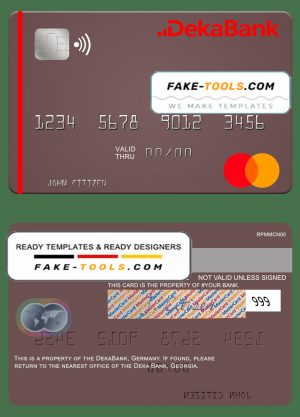 Germany Deka Bank mastercard template in PSD format