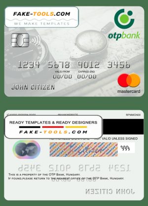 Hungary OTP Bank mastercard template in PSD format, fully editable Hungary OTP Bank mastercard template in PSD format, fully editable