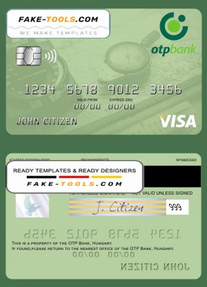 Hungary OTP Bank visa card template in PSD format, fully editable Hungary OTP Bank visa card template in PSD format, fully editable