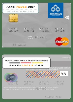 India Indian Overseas Bank mastercard template in PSD format, fully editable India Indian Overseas Bank mastercard template in PSD format, fully editable