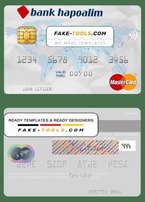 Israel Bank Hapoalim mastercard template in PSD format, fully editable Israel Bank Hapoalim mastercard template in PSD format, fully editable
