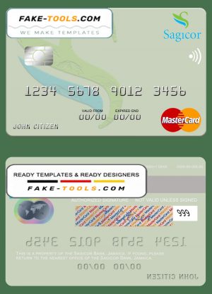Jamaica Sagicor Bank mastercard fully editable template in PSD format Jamaica Sagicor Bank mastercard fully editable template in PSD format