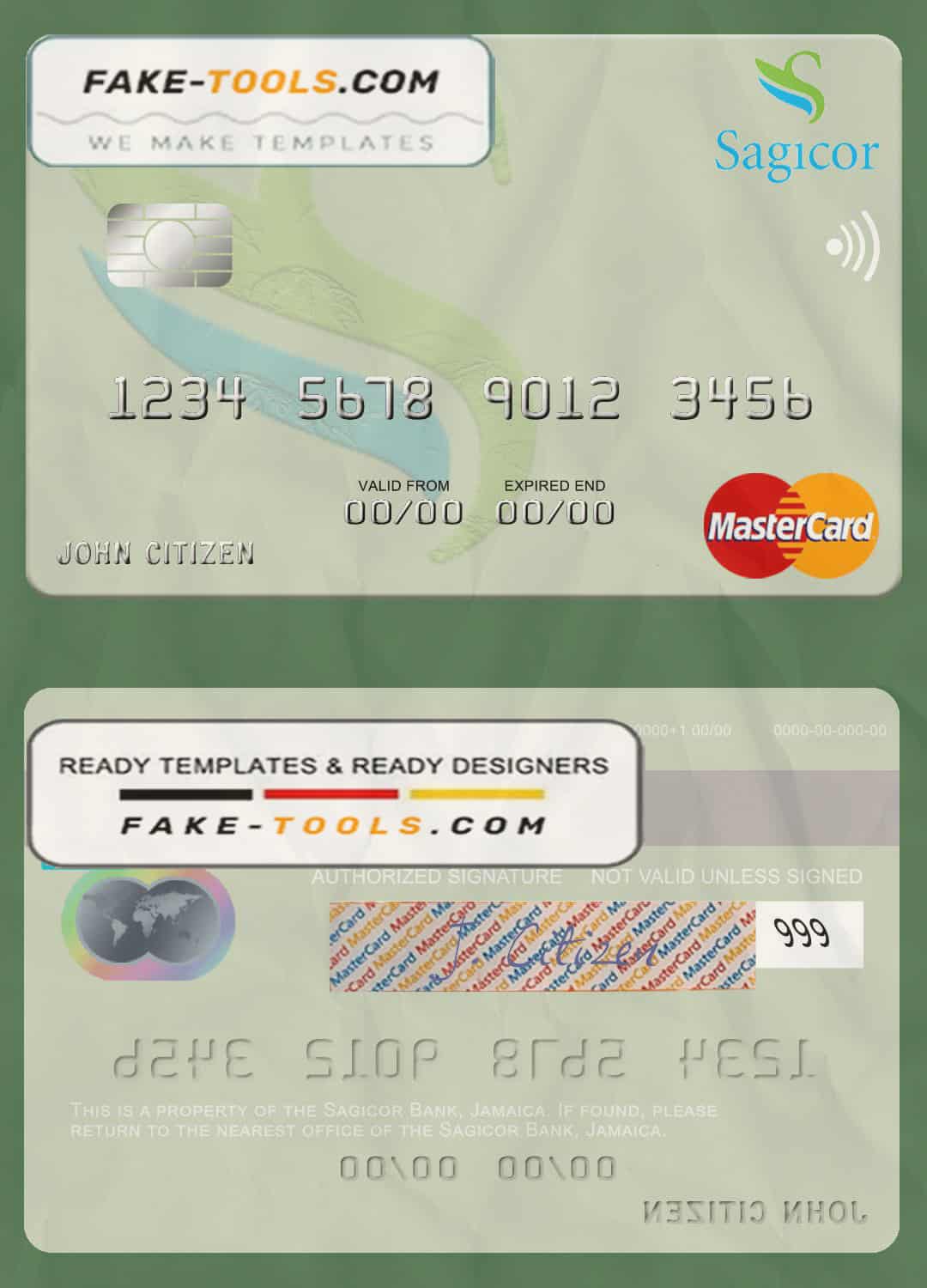 Jamaica Sagicor Bank mastercard fully editable template in PSD format Jamaica Sagicor Bank mastercard fully editable template in PSD format