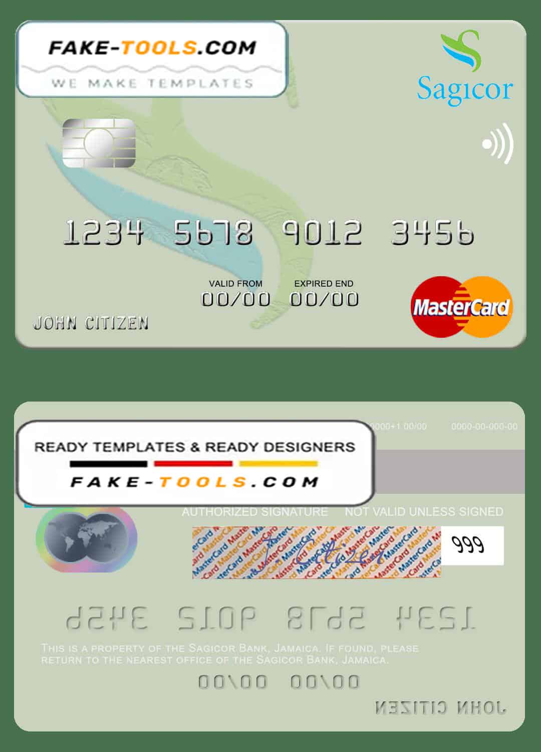 Jamaica Sagicor Bank mastercard fully editable template in PSD format Jamaica Sagicor Bank mastercard fully editable template in PSD format